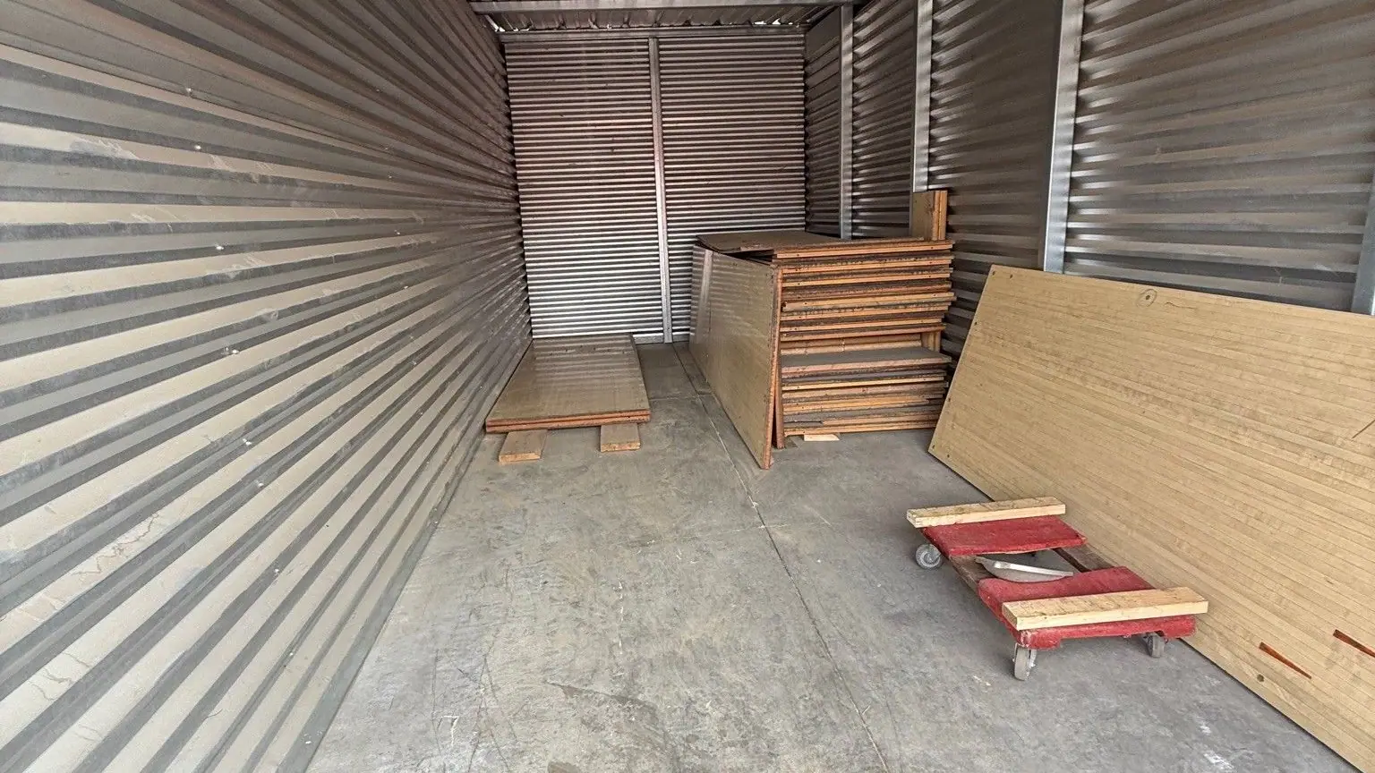 An empty storage unit swept out