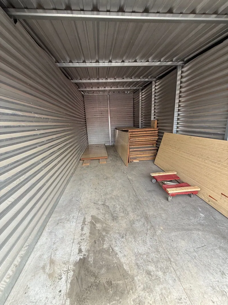 An empty storage unit swept out